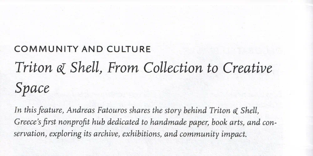 From Collection to Creative Space — Hand Papermaking Newsletter | issue 153